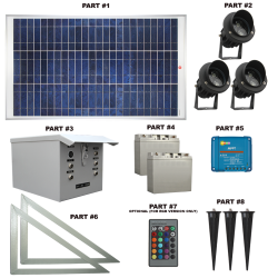FL82 Solar 3W LED Sign Light System (3 Lamp Kit)