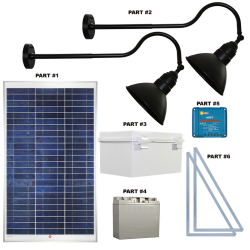FL91 Solar 3W LED Sign Light System (2 Lamp Kit)