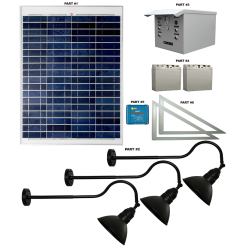 FL92 Solar 3W LED Sign Light System (3 Lamp Kit)
