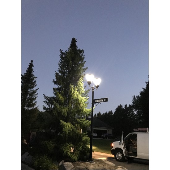 PO11 Solar 4W+4W LED Lamp Post Light (With Column)