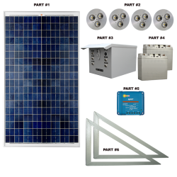 SH04 Solar Shelter / Batten Light (4 Lamp System)