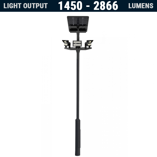 SL71 Solar 50W-250W LED Area Light System (With Column)